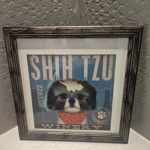 Shih Tzu Winery Framed 12" X 12"